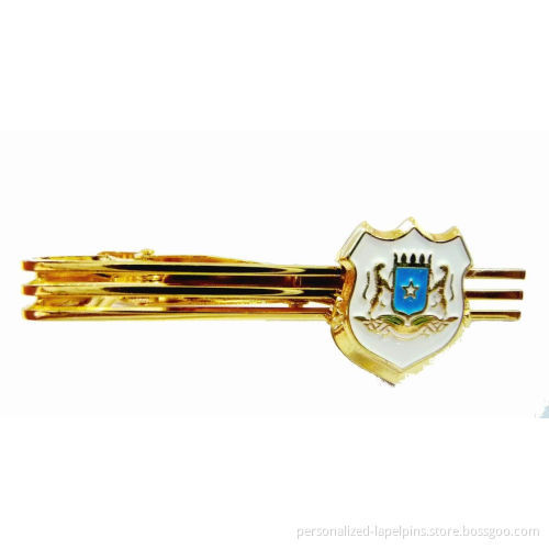 Brass Police Lacquered Gold Plated Cufflinks And Tie Clips For Souvenirs And Apparel Acces